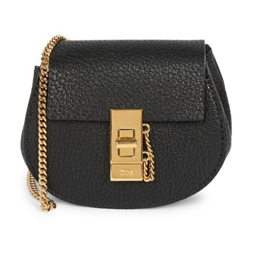 Chloe Drew Leather Crossbody Backpack Black - Picture 1 of 15
